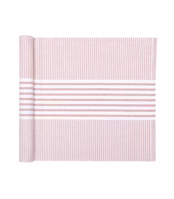 Löpare 33x120 cm - rosa/vit
