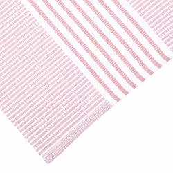Löpare 33x120 cm - rosa/vit