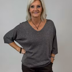 Glittrig topp - brun