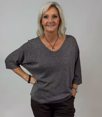 Glittrig topp - brun