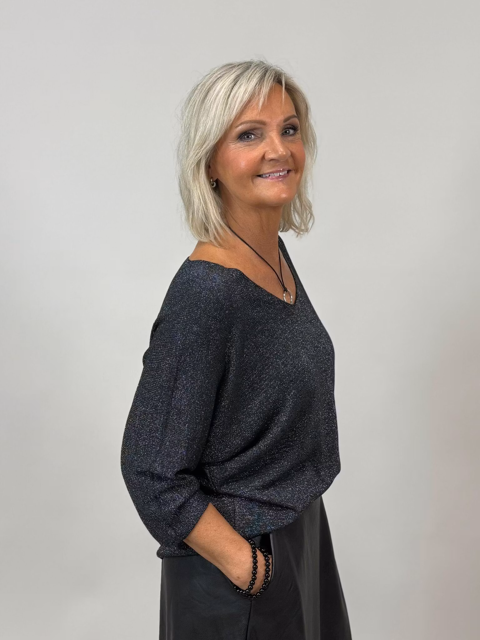Glittrig topp - svart