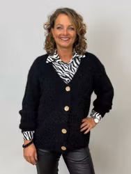 Stickad kofta - svart