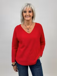 Omtyckt stickad tröja - röd