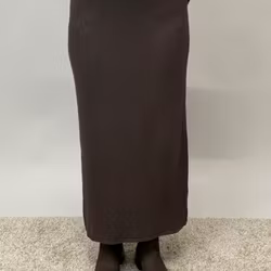 Stickad kjol - mörkbrun