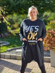 Sweatshirtklänning plussize - svart