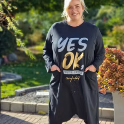 Sweatshirtklänning plussize - svart