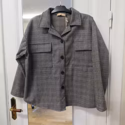 Rutig jacka/kavaj - brun/benvit