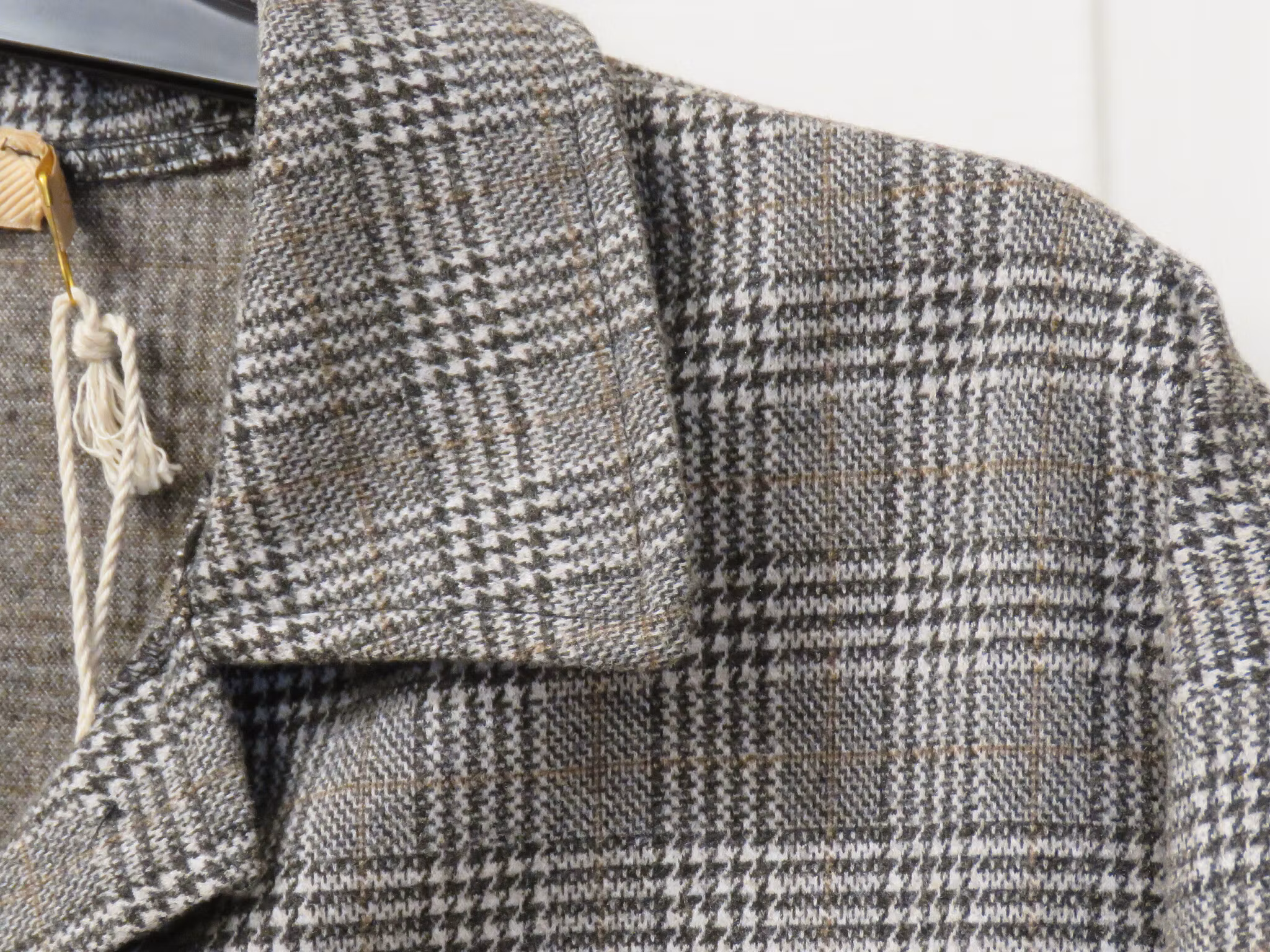 Rutig jacka/kavaj - brun/benvit