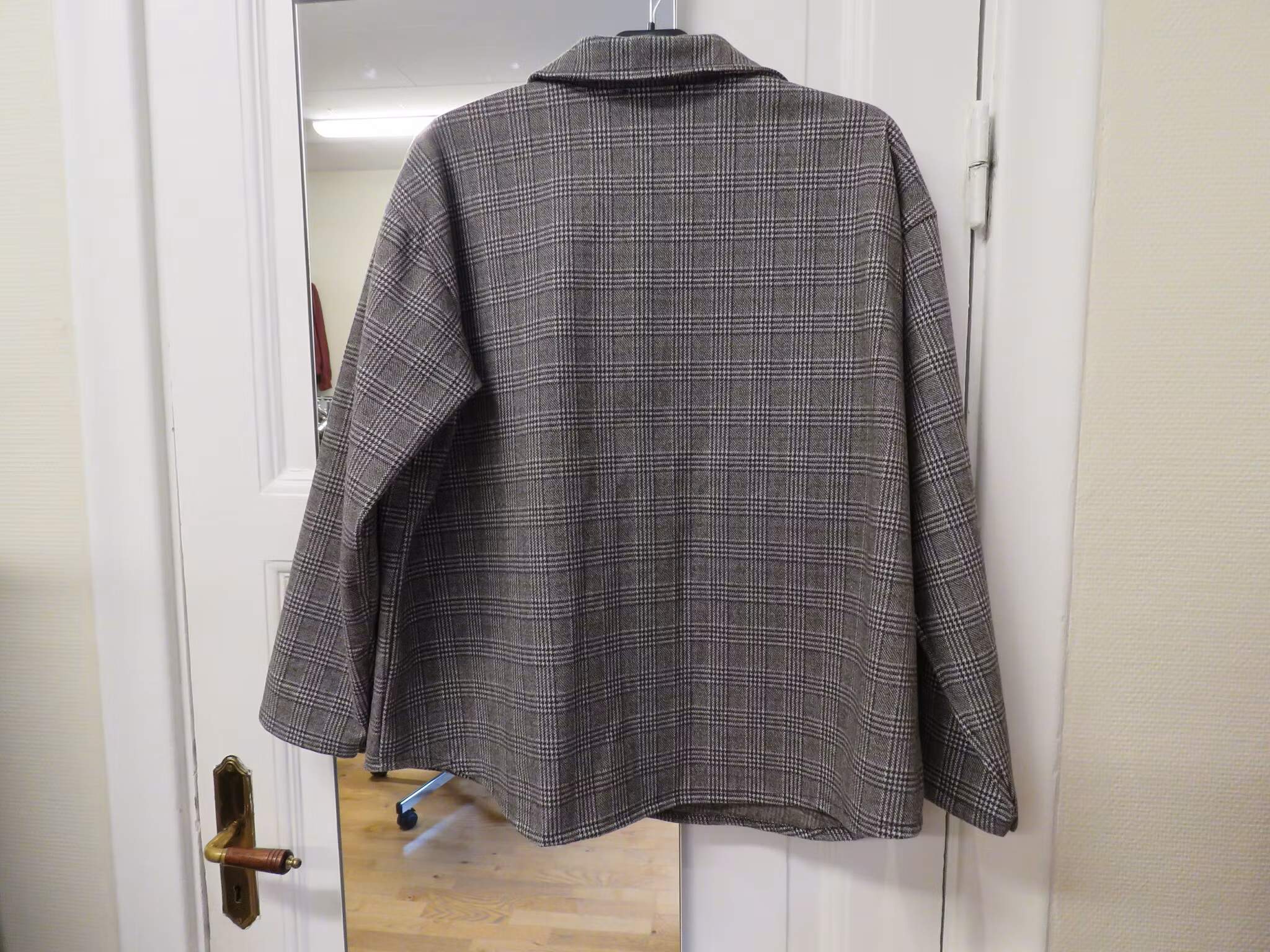 Rutig jacka/kavaj - brun/benvit