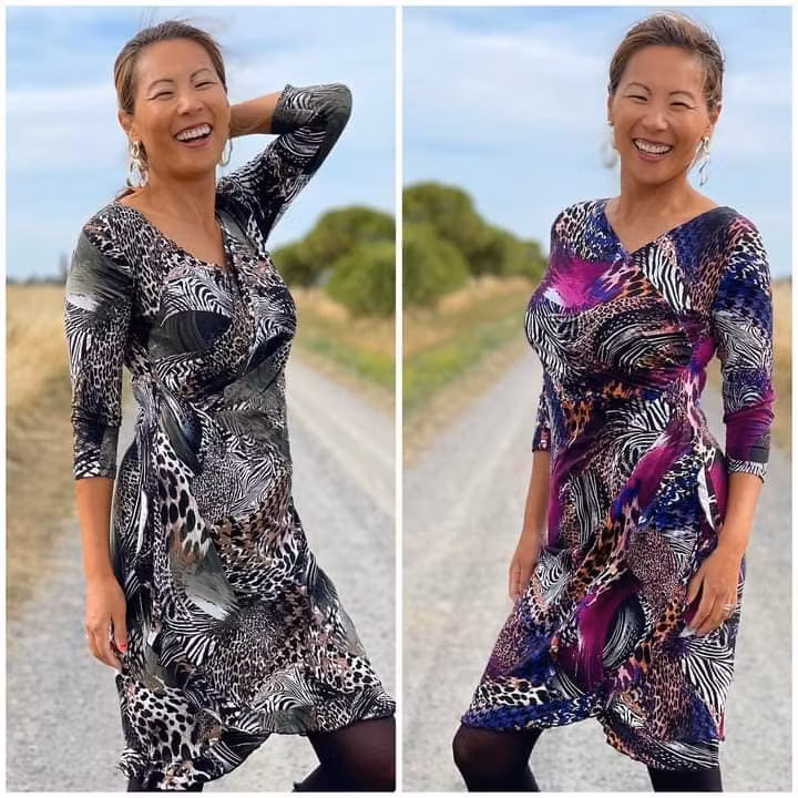 Omlottklänning - cerise/lila