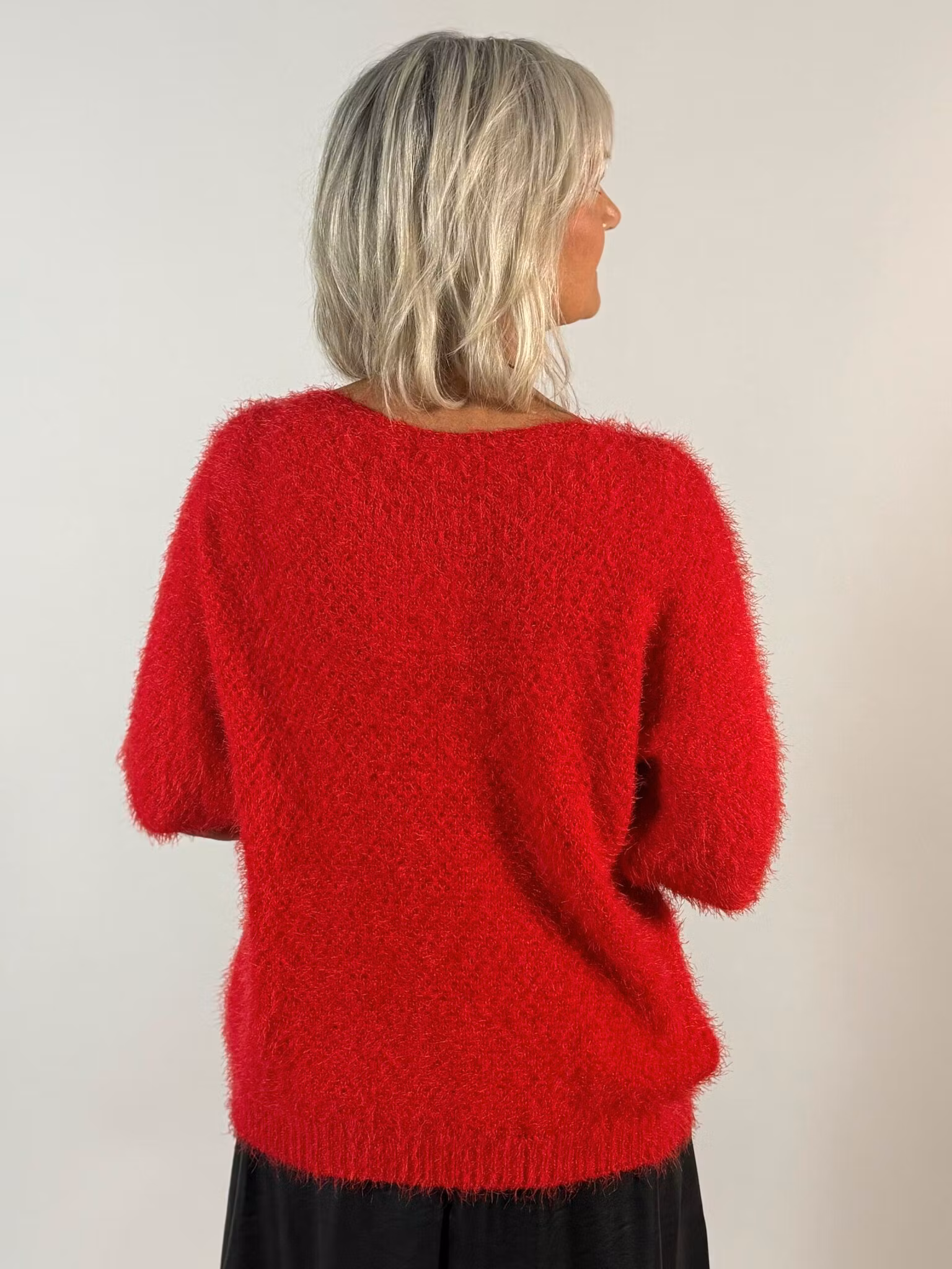 "Lurvig" tröja - röd