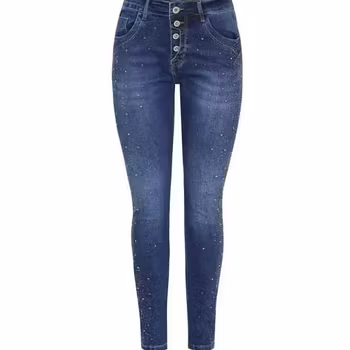 Snygga,festliga "bling" jeans - blå