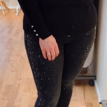 Snygga, festliga "bling"jeans - svart