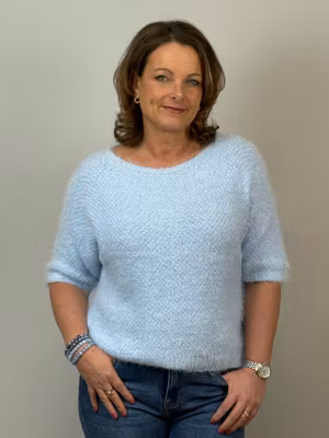 "Lurvig" tröja - ljusblå