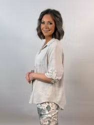 Blus m linnelook - beige