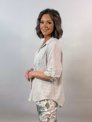 Blus m linnelook - beige