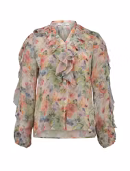 Blommig volangblus - multi