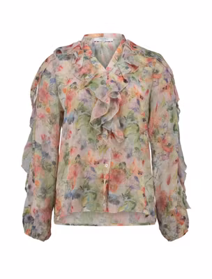 Blommig volangblus - multi