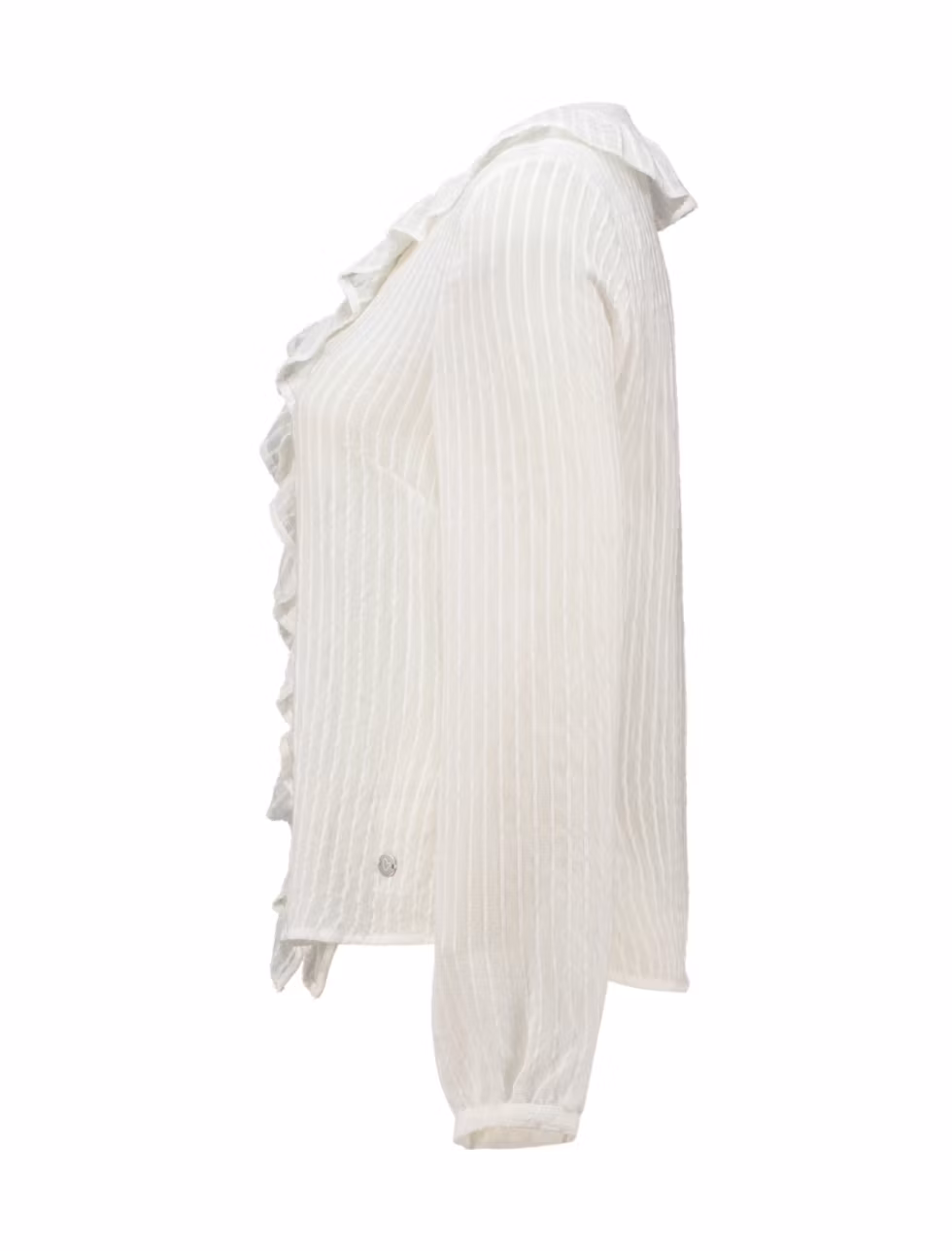 Blus med volang - vit