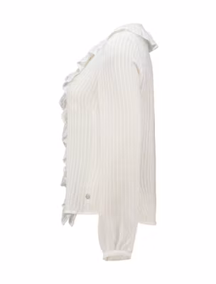 Blus med volang - vit