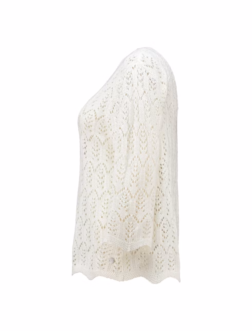 Hålmönstrad tröja - vit