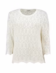 Hålmönstrad tröja - vit