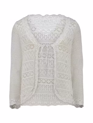 Kofta med knytband - vit