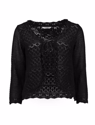 Kofta med knytband - svart