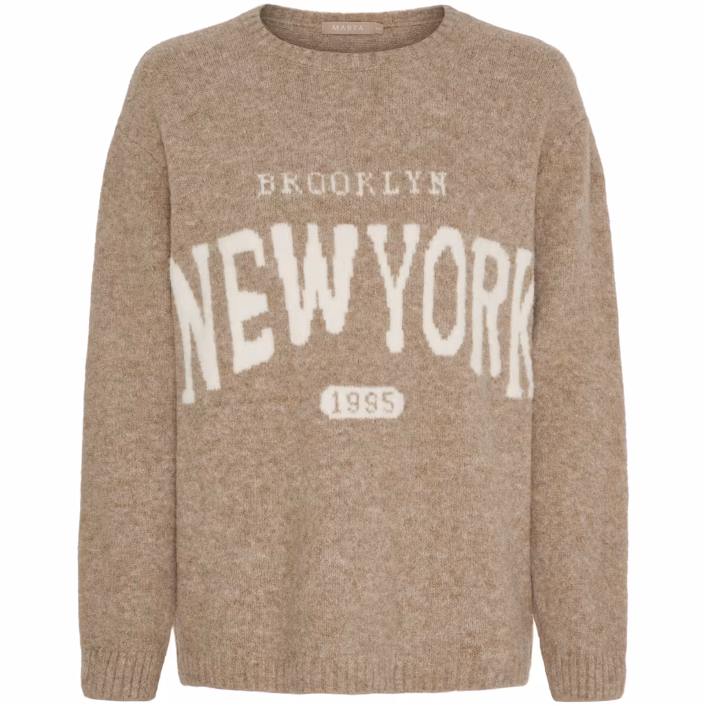 Stickad tröja - camel