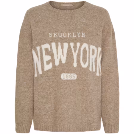 Stickad tröja - camel