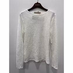 Topp m. bubblig struktur - cremevit