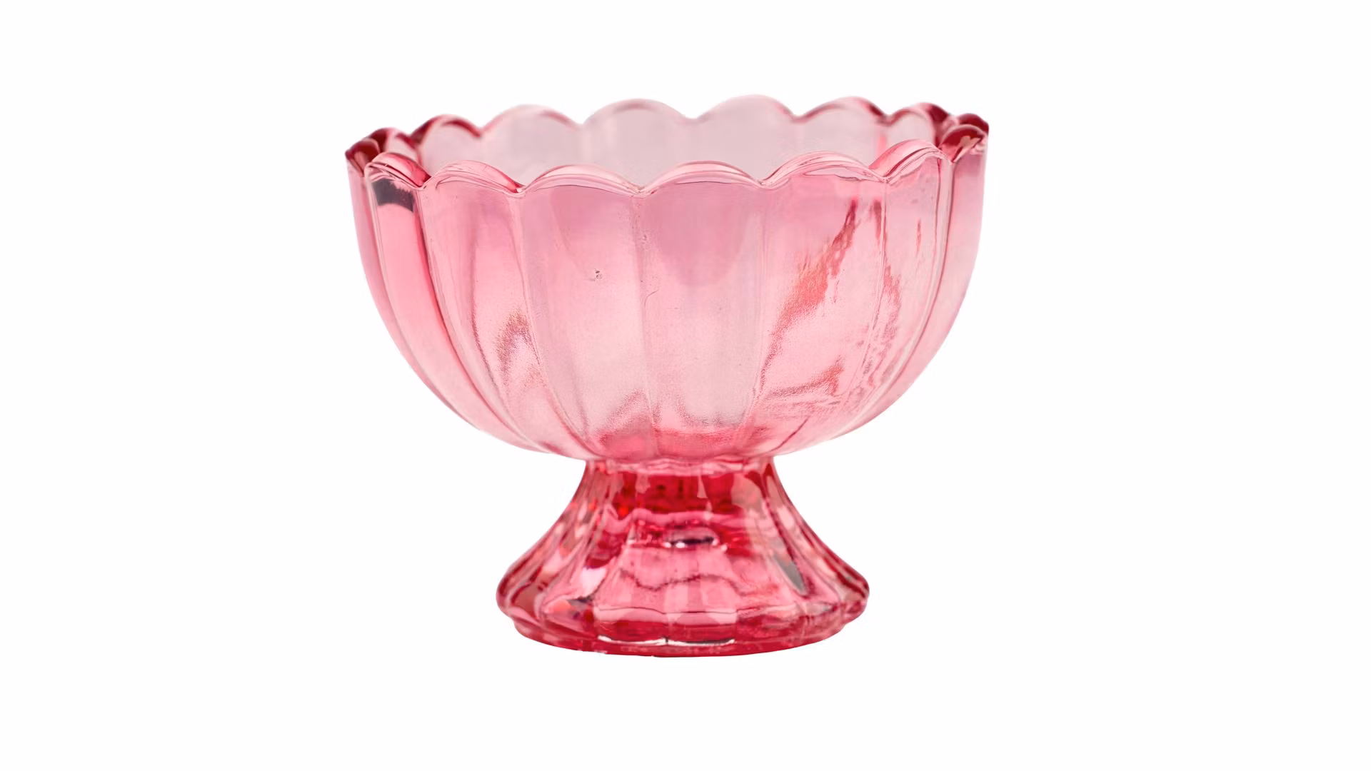 glasskål på fot rosa grön orange mindre dessertskål godisskål