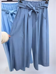 Byxkjol med knytskärp - jeansblå