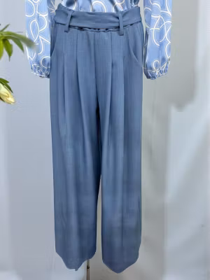 Byxkjol med knytskärp - jeansblå