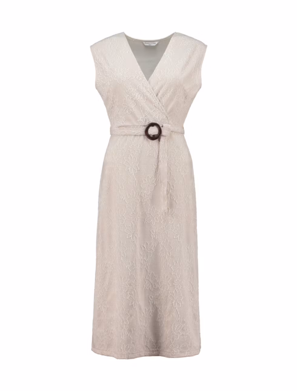 Klänning m blommor - sand