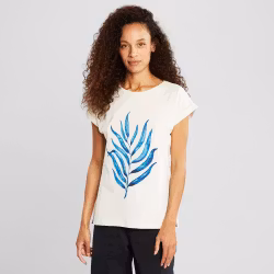 T-shirt Visby Big Leaf Oat White