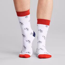 Socks Sigtuna Bike Pattern White