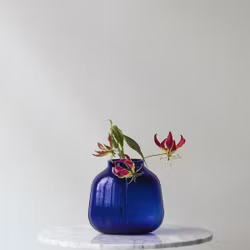 Step Vase H23 cm Blue