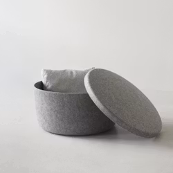 Hide Storage Pouf - Large