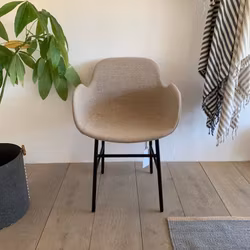 Form Armchair Full Upholstery Black Steel