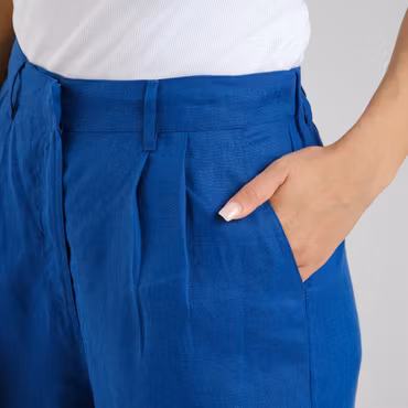 Pants Vickleby Linen Limoges Blue