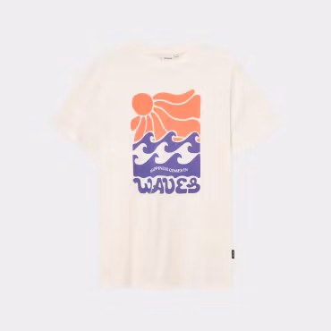T-shirt Stockholm Happy Waves Off-White