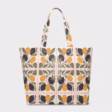 Beach Bag Sundre Lemon Tiles Oat White