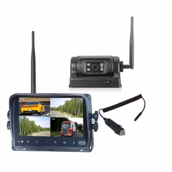 7" trådløs quadt HD skjerm med Trådløst Ryggekamera med magnet og batteri (PAKKE)