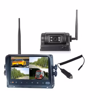 7" trådløs quadt HD skjerm med Trådløst Ryggekamera med magnet og batteri (PAKKE)