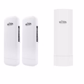 Nettverksbro mellom bygg. "Kjappest" (opptil 867Mbps) opptil 5km rekkevidde ink Wi-tek sender i bygg nr 2
