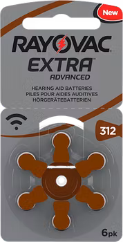 Hörapparatsbatteri 312 Brun- Rayovac Extra