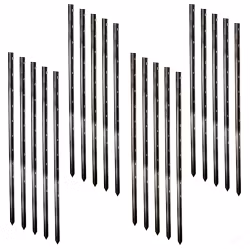 Stjerneprofilpæl 115 cm sort, 20-pak