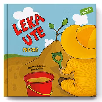 Pekbok Leka ute från Olika förlag. Författare Marin Salto, Illustratör Maja-Stina Andersson. Mångfald bland karaktärerna, mörkhyade barn är representerade, även mixade barn. Bok för barn från 0 å