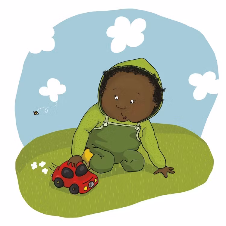 Pekbok Leka ute från Olika förlag. Författare Marin Salto, Illustratör Maja-Stina Andersson. Mångfald bland karaktärerna, mörkhyade barn är representerade, även mixade barn. Bok för barn från 0 å